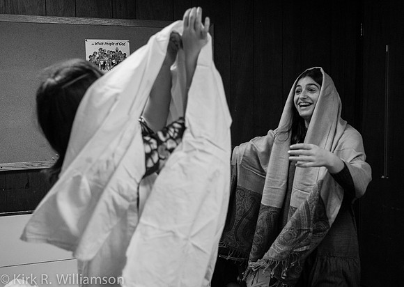 Preparing for the Christmas pageant
