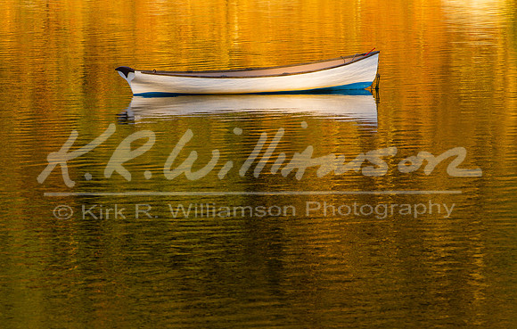 Rowing skiff in autmn color