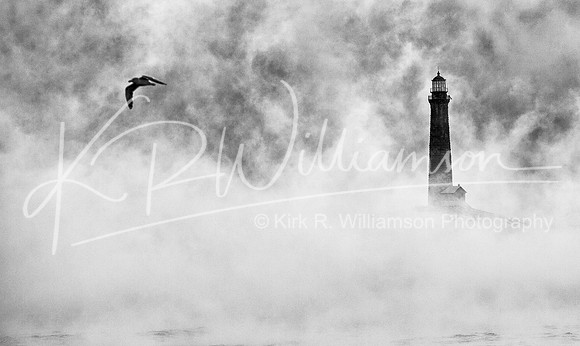 Thacher Island in Sea Smoke #3